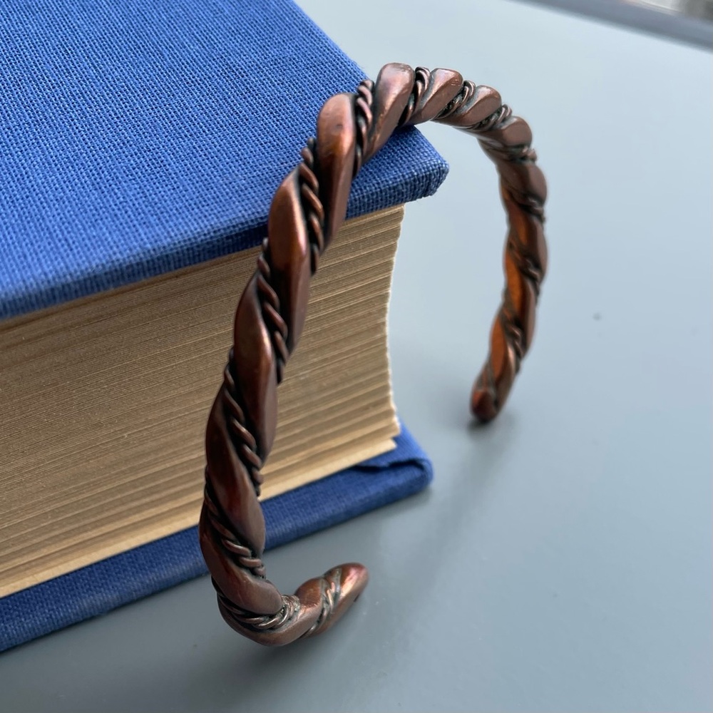 Vintage Solid Copper Twist Cuff Bracelet - image 6
